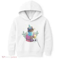 Cute Halloween Witch Cat Kids Hoodie thumb 0