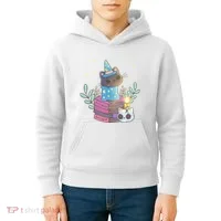 Cute Halloween Witch Cat Kids Hoodie thumb 4
