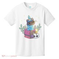 Cute Halloween Witch Cat Kids T-Shirt thumb 0