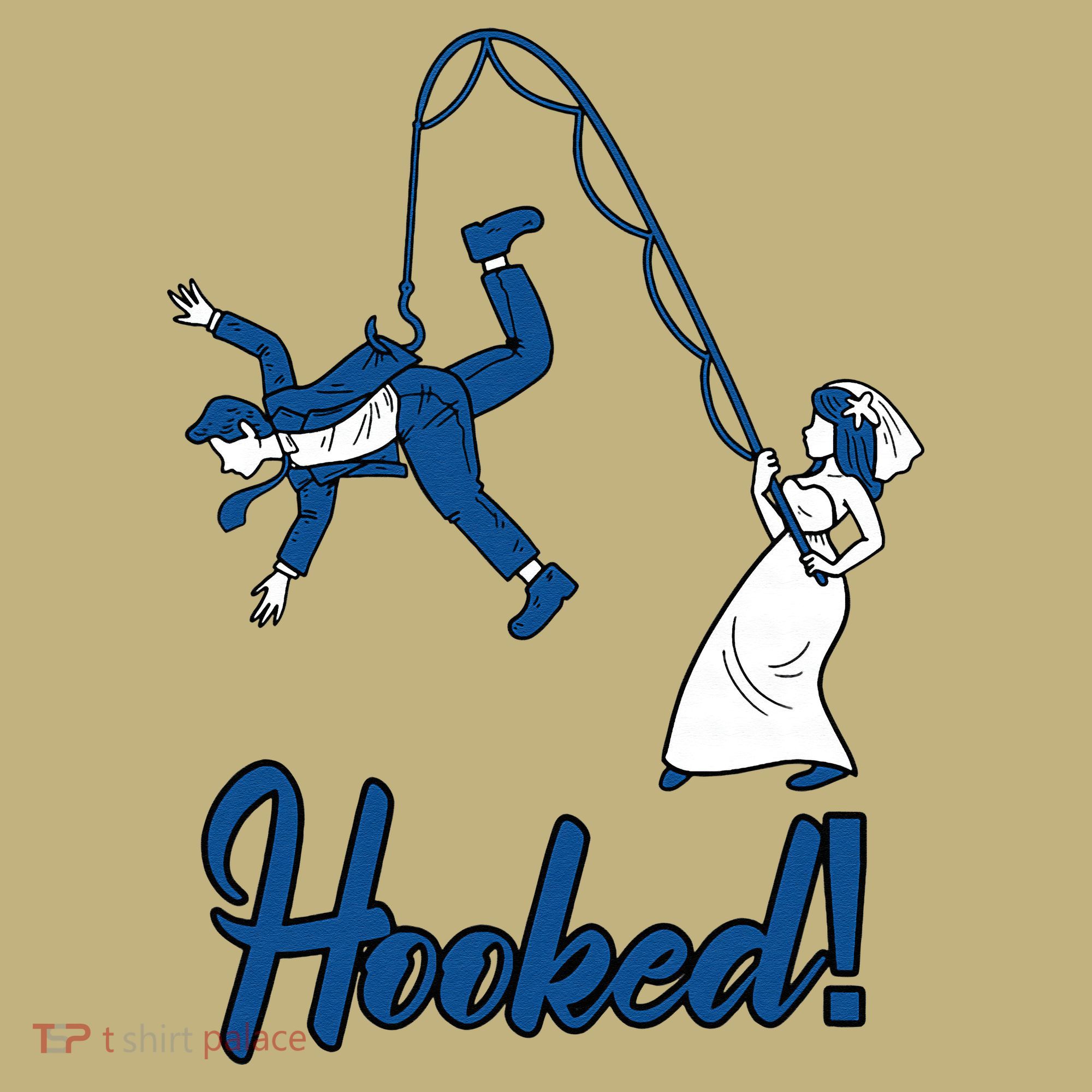 Cute Hooked Wife Fishing Groom Funny Bachelors Party Gift T-Shirt