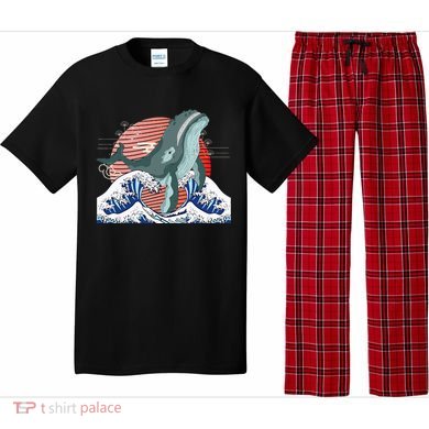 cute Humpback whale waves sea Japanese style Pajama Set