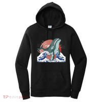 cute Humpback whale waves sea Japanese style Women's Hoodie thumb 0