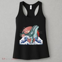 cute Humpback whale waves sea Japanese style Women's Tank Top thumb 3
