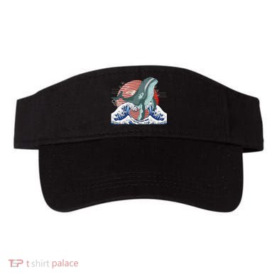 cute Humpback whale waves sea Japanese style Visor