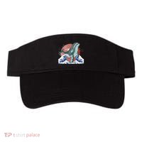 cute Humpback whale waves sea Japanese style Visor thumb 0