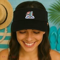 cute Humpback whale waves sea Japanese style Visor thumb 2