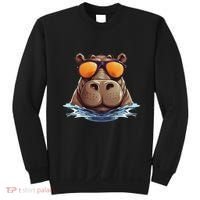 Cool Hippo With Sunglasses For Funny Animals Costume Sweatshirt thumb 0