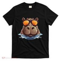 Cool Hippo With Sunglasses For Funny Animals Costume T-Shirt thumb 0