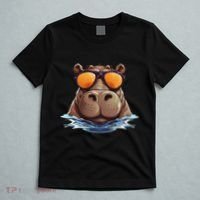 Cool Hippo With Sunglasses For Funny Animals Costume T-Shirt thumb 5