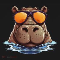 Cool Hippo With Sunglasses For Funny Animals Costume Mousepad thumb 1