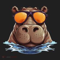 Cool Hippo With Sunglasses For Funny Animals Costume Hat thumb 2