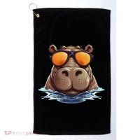 Cool Hippo With Sunglasses For Funny Animals Costume Golf Towel thumb 0