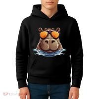 Cool Hippo With Sunglasses For Funny Animals Costume Kids Hoodie thumb 4