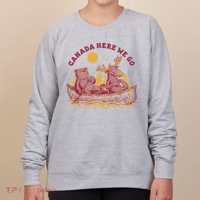 Canada Here We Go Bear And Moose Women's Sweatshirt