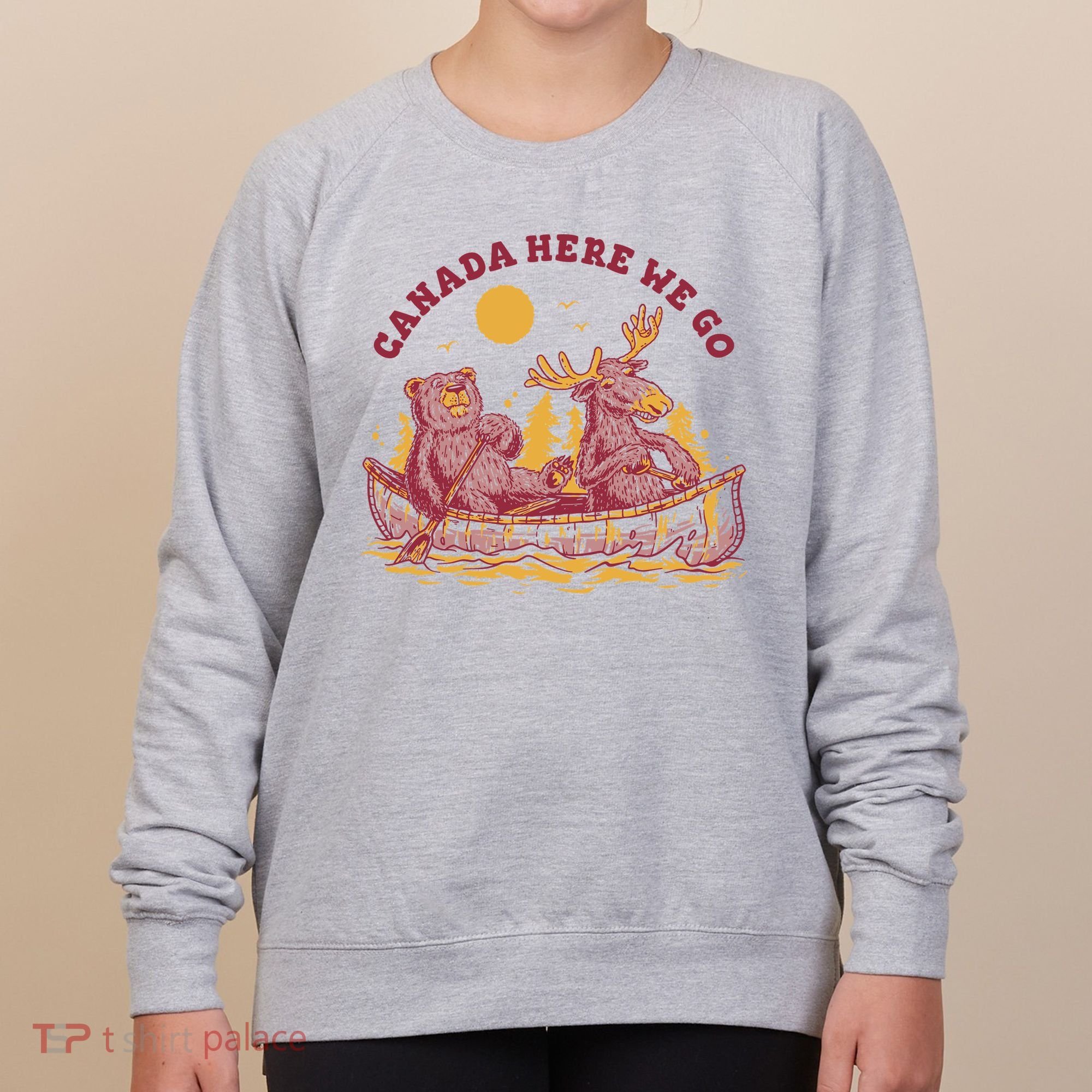 Canada Here We Go Bear And Moose Women's Sweatshirt