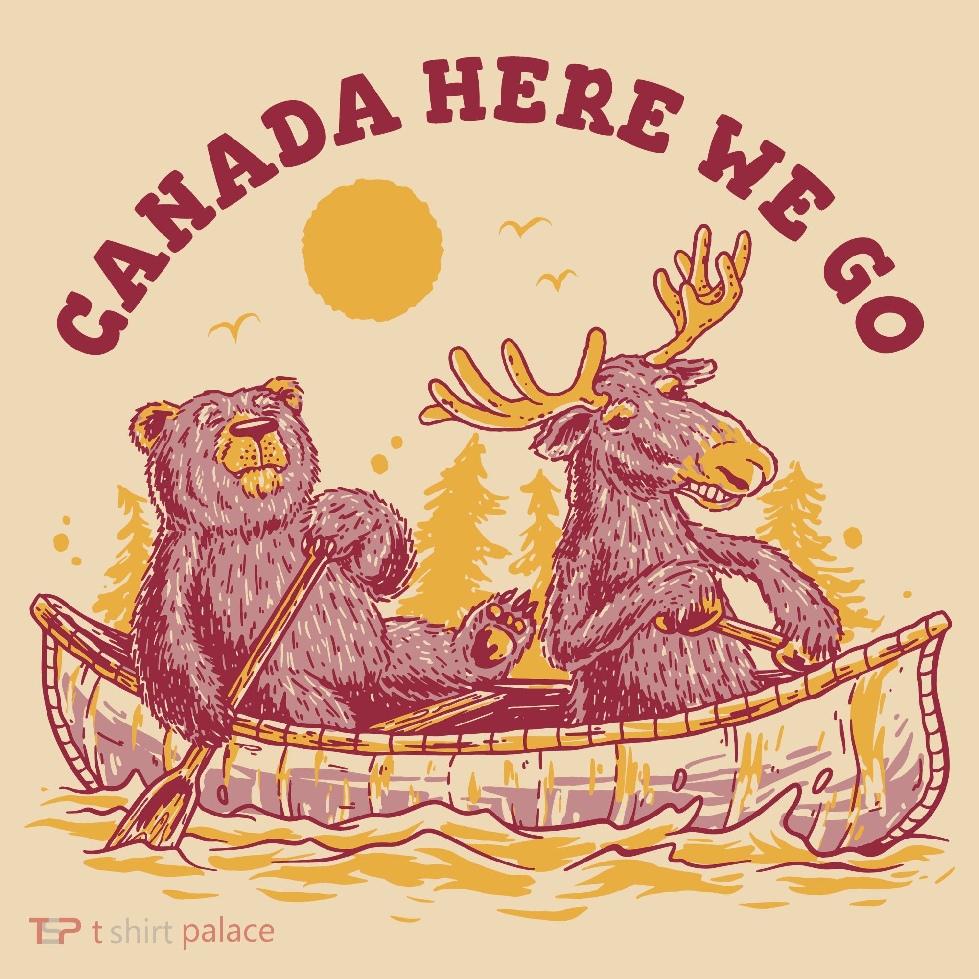 Canada Here We Go Bear And Moose Tote Bag