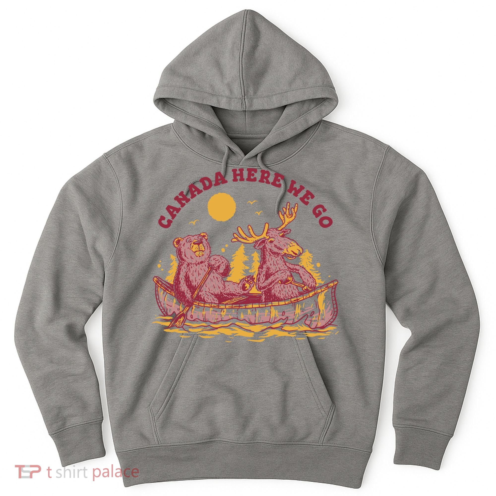 Canada Here We Go Bear And Moose Hoodie