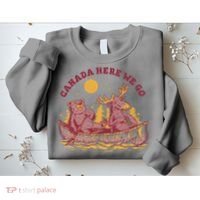 Canada Here We Go Bear And Moose Sweatshirt thumb 2