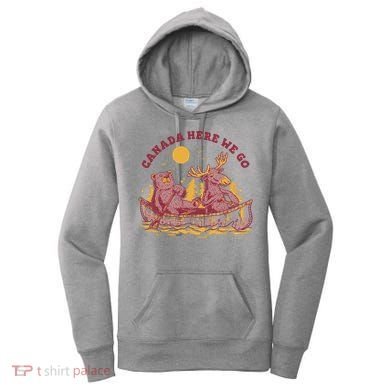 Canada Here We Go Bear And Moose Women's Hoodie