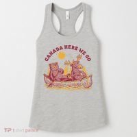 Canada Here We Go Bear And Moose Women's Tank Top thumb 0