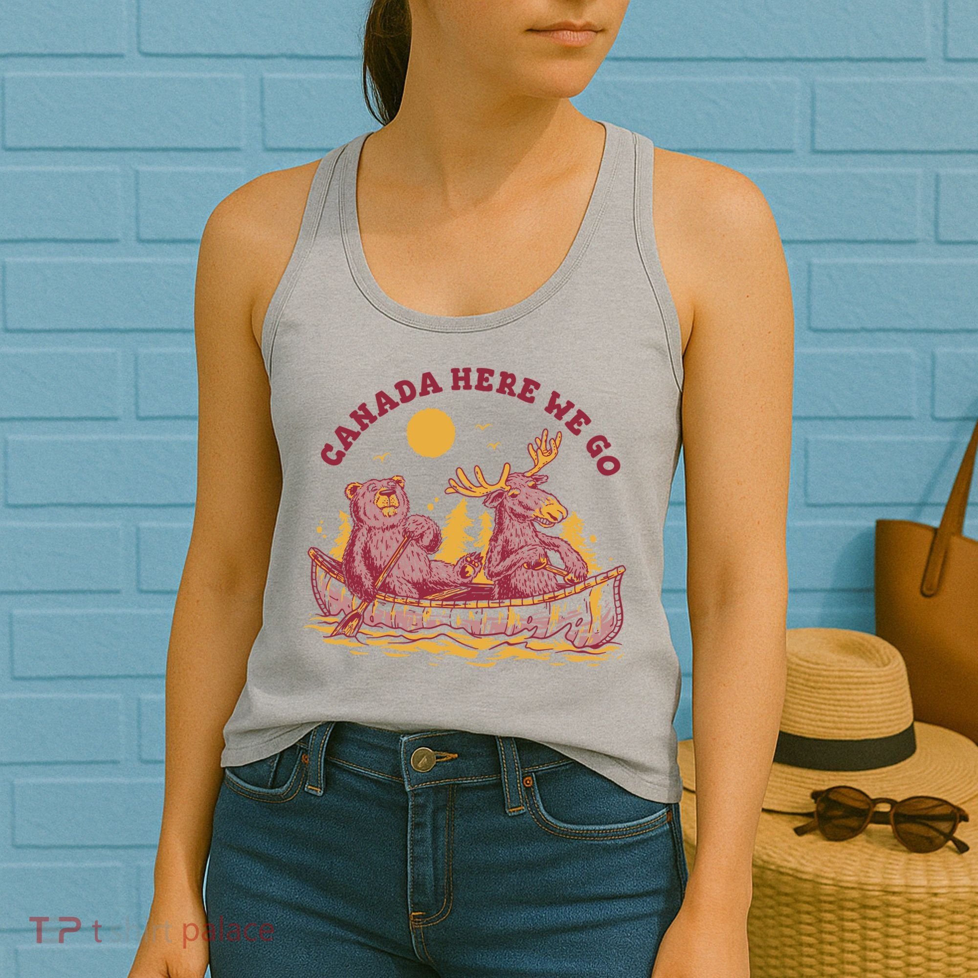 Canada Here We Go Bear And Moose Women's Tank Top