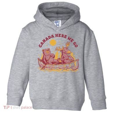 Canada Here We Go Bear And Moose Toddler Hoodie