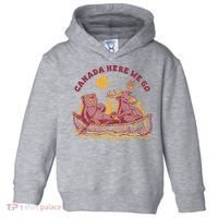 Canada Here We Go Bear And Moose Toddler Hoodie thumb 0