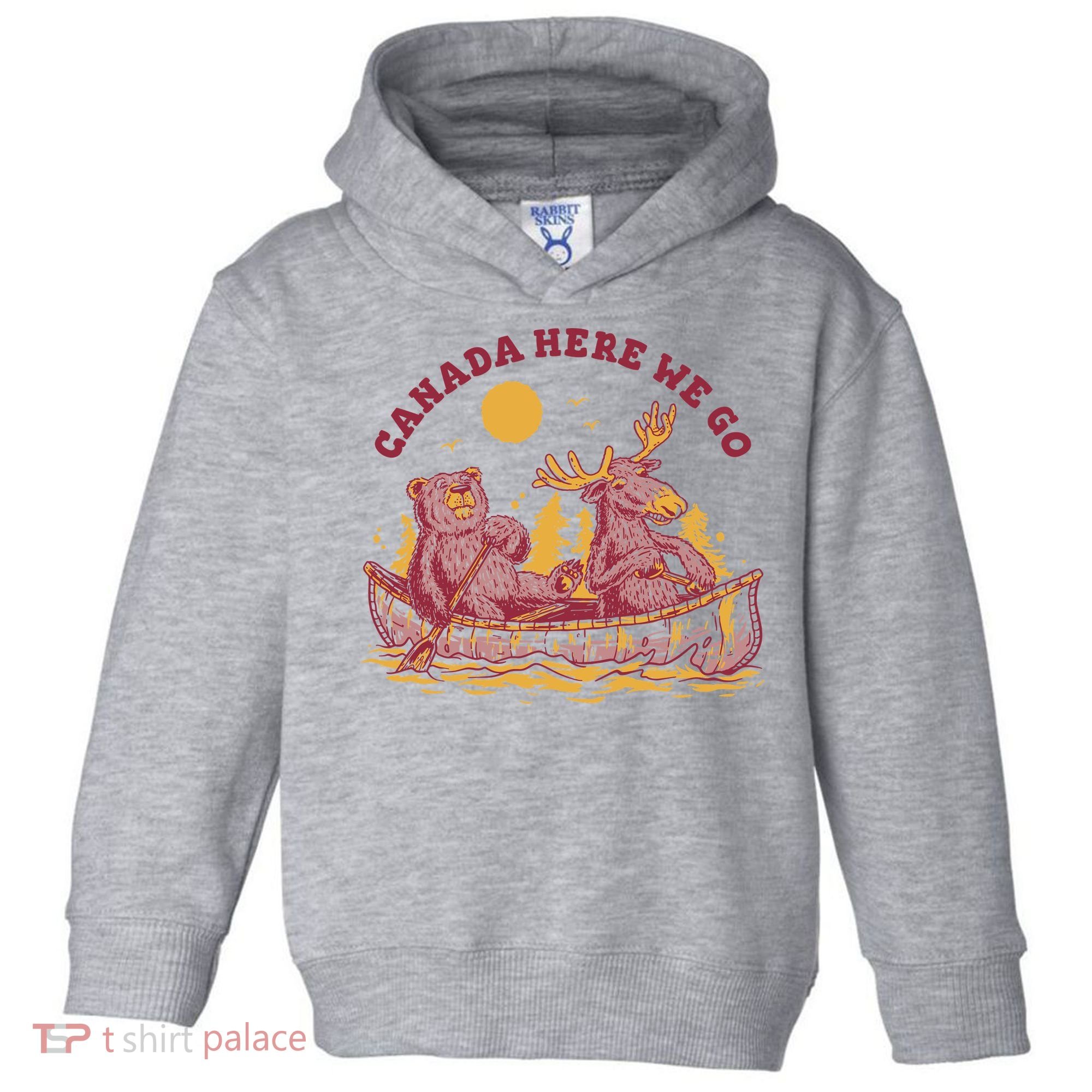 Canada Here We Go Bear And Moose Toddler Hoodie