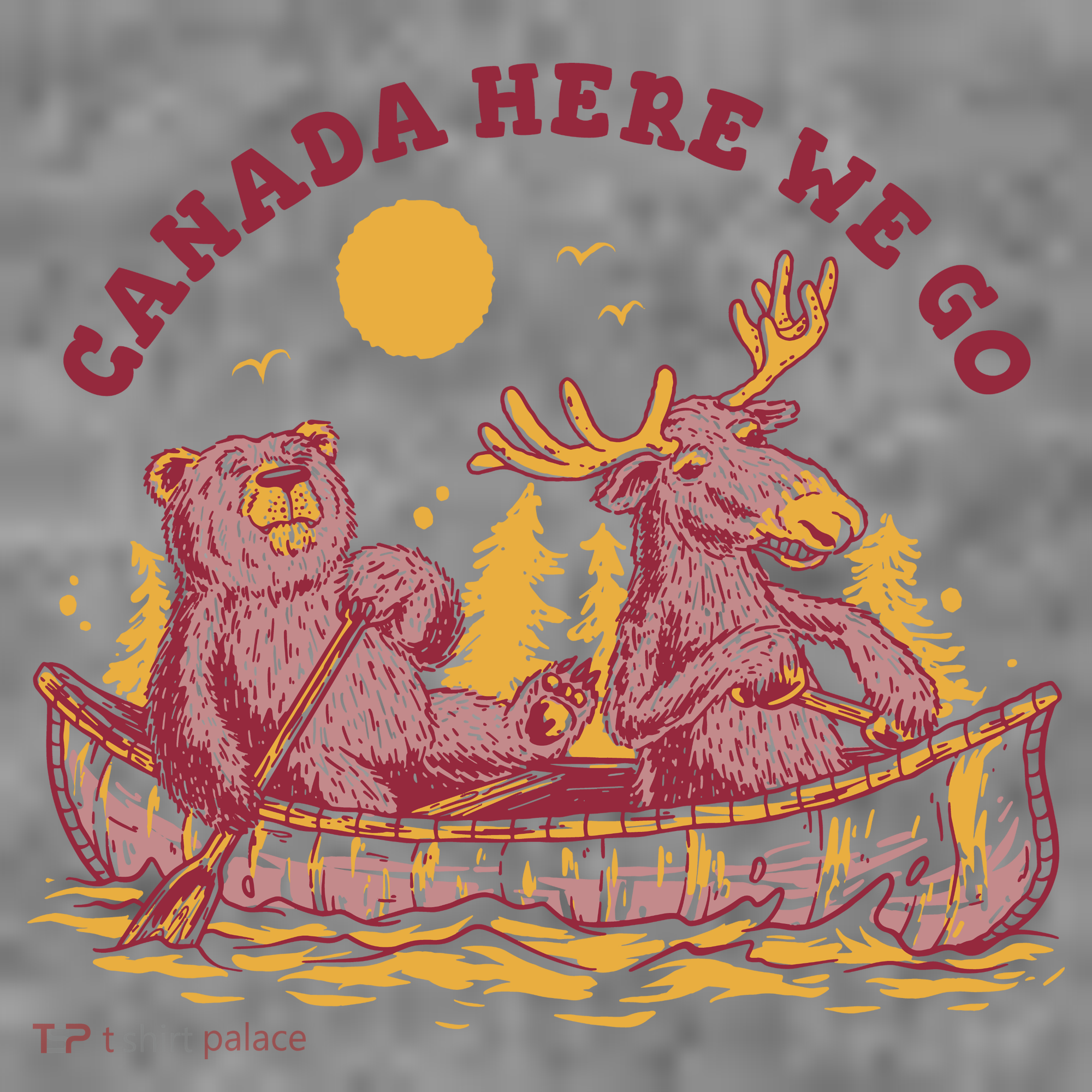 Canada Here We Go Bear And Moose Toddler Hoodie