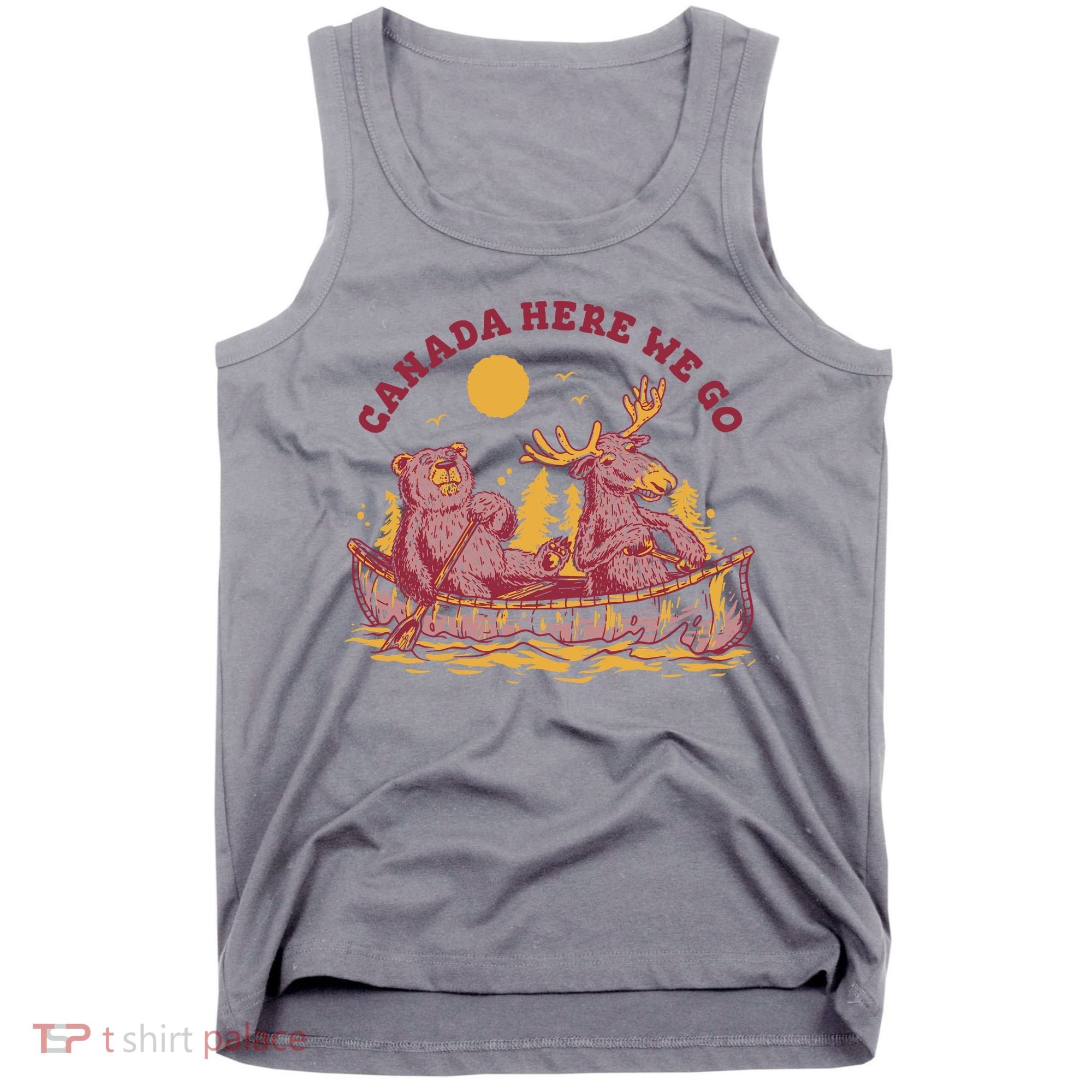 Canada Here We Go Bear And Moose Tank Top