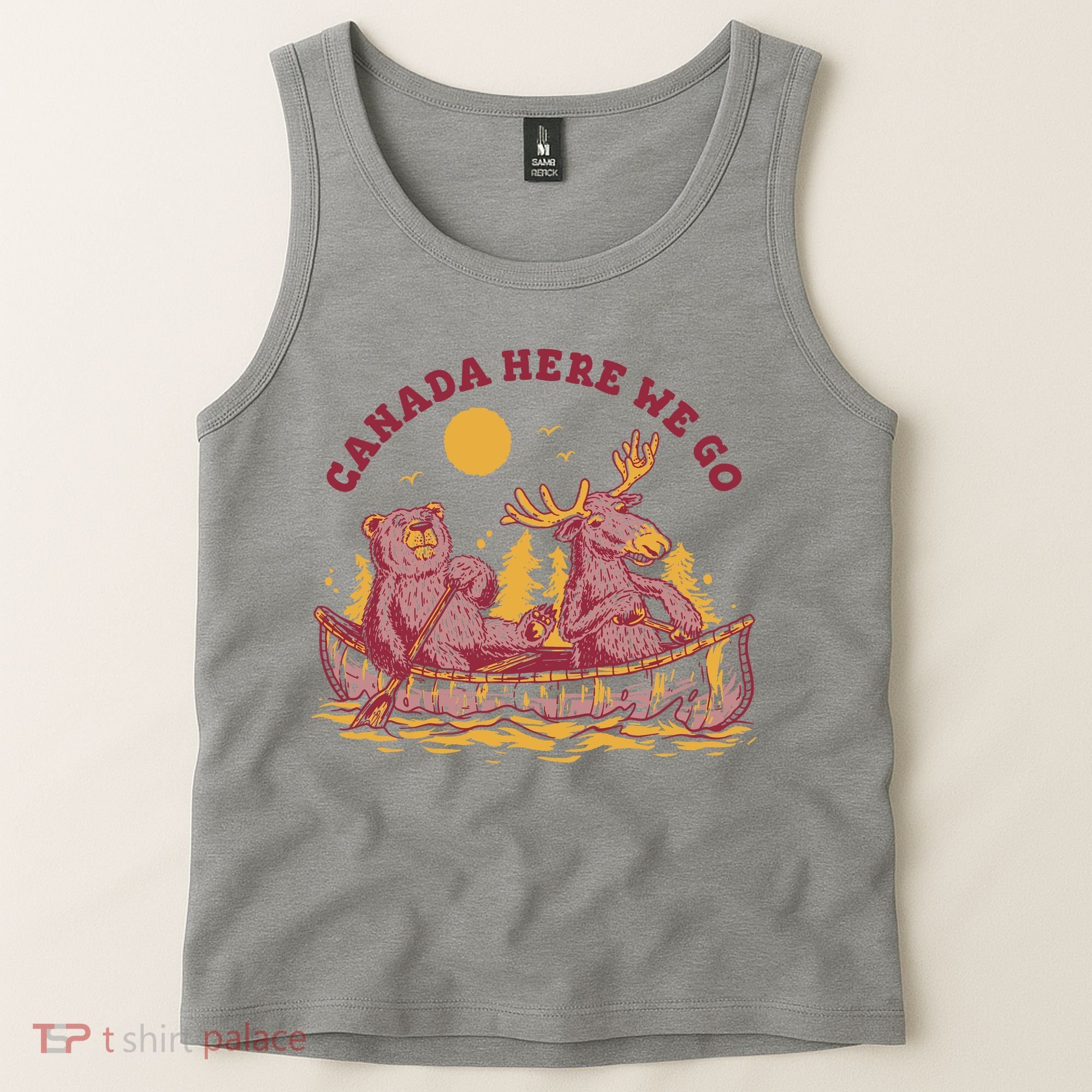 Canada Here We Go Bear And Moose Tank Top