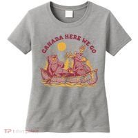 Canada Here We Go Bear And Moose Women's T-Shirt thumb 0