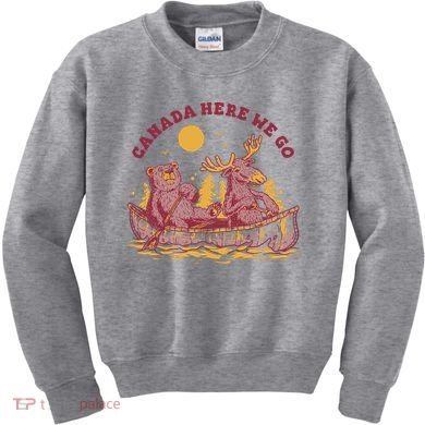 Canada Here We Go Bear And Moose Kids Sweatshirt