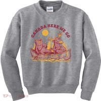 Canada Here We Go Bear And Moose Kids Sweatshirt thumb 0