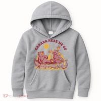 Canada Here We Go Bear And Moose Kids Hoodie thumb 0