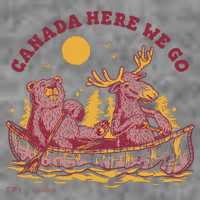 Canada Here We Go Bear And Moose Kids Hoodie thumb 5