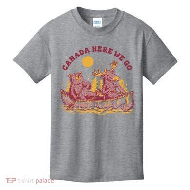 Canada Here We Go Bear And Moose Kids T-Shirt