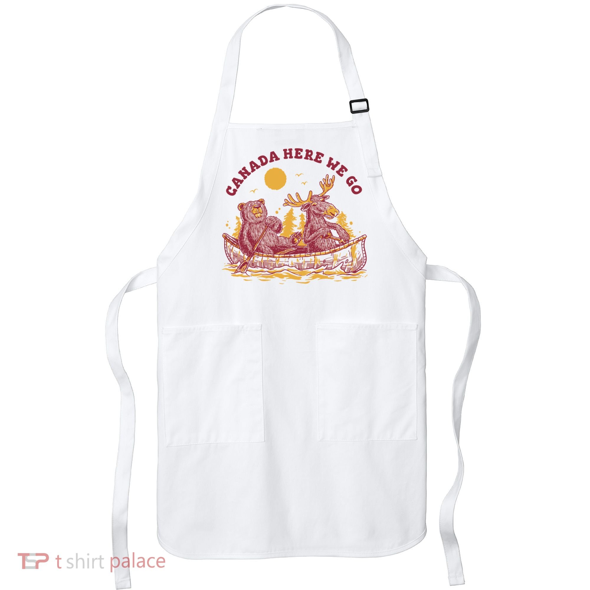 Canada Here We Go Bear And Moose Apron