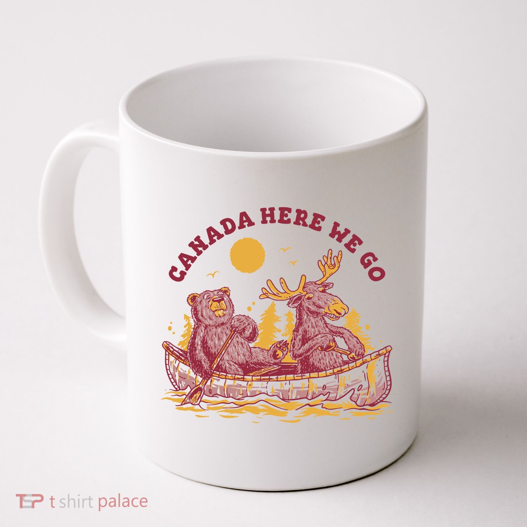 Canada Here We Go Bear And Moose Coffee Mug