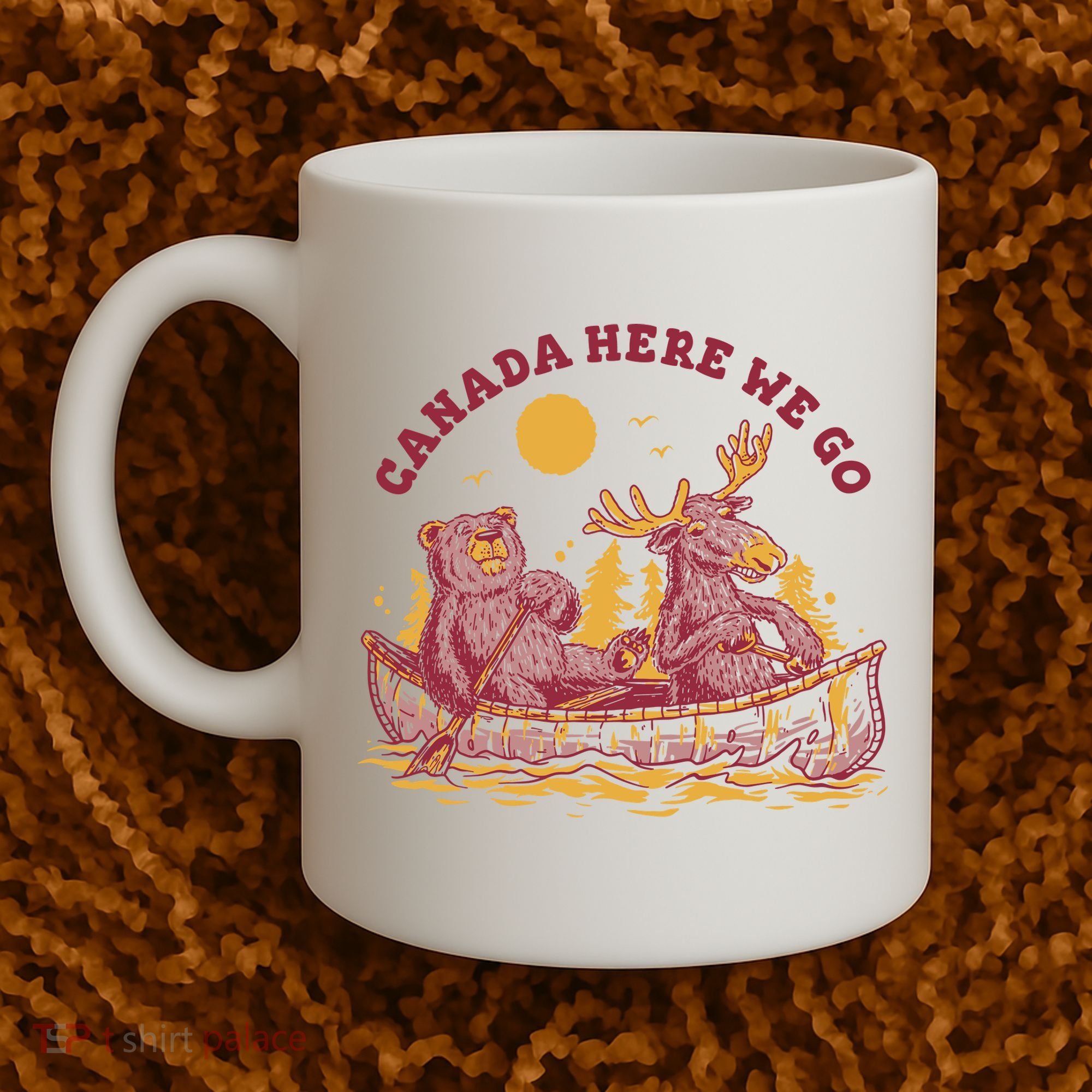 Canada Here We Go Bear And Moose Coffee Mug