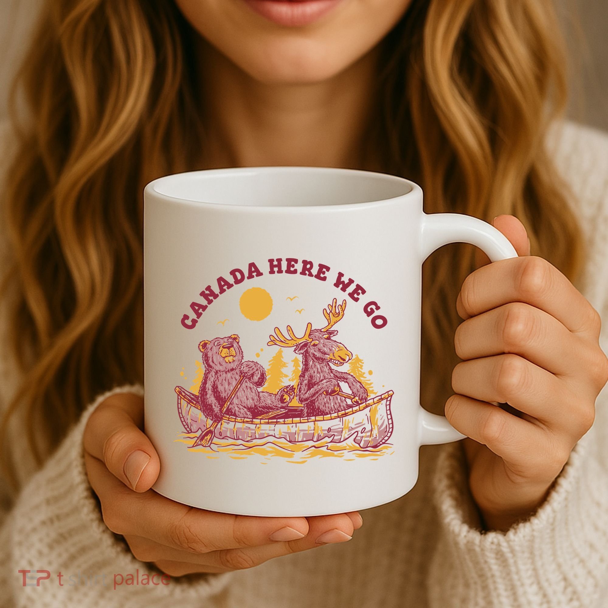 Canada Here We Go Bear And Moose Coffee Mug