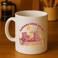 Canada Here We Go Bear And Moose Coffee Mug thumb 4
