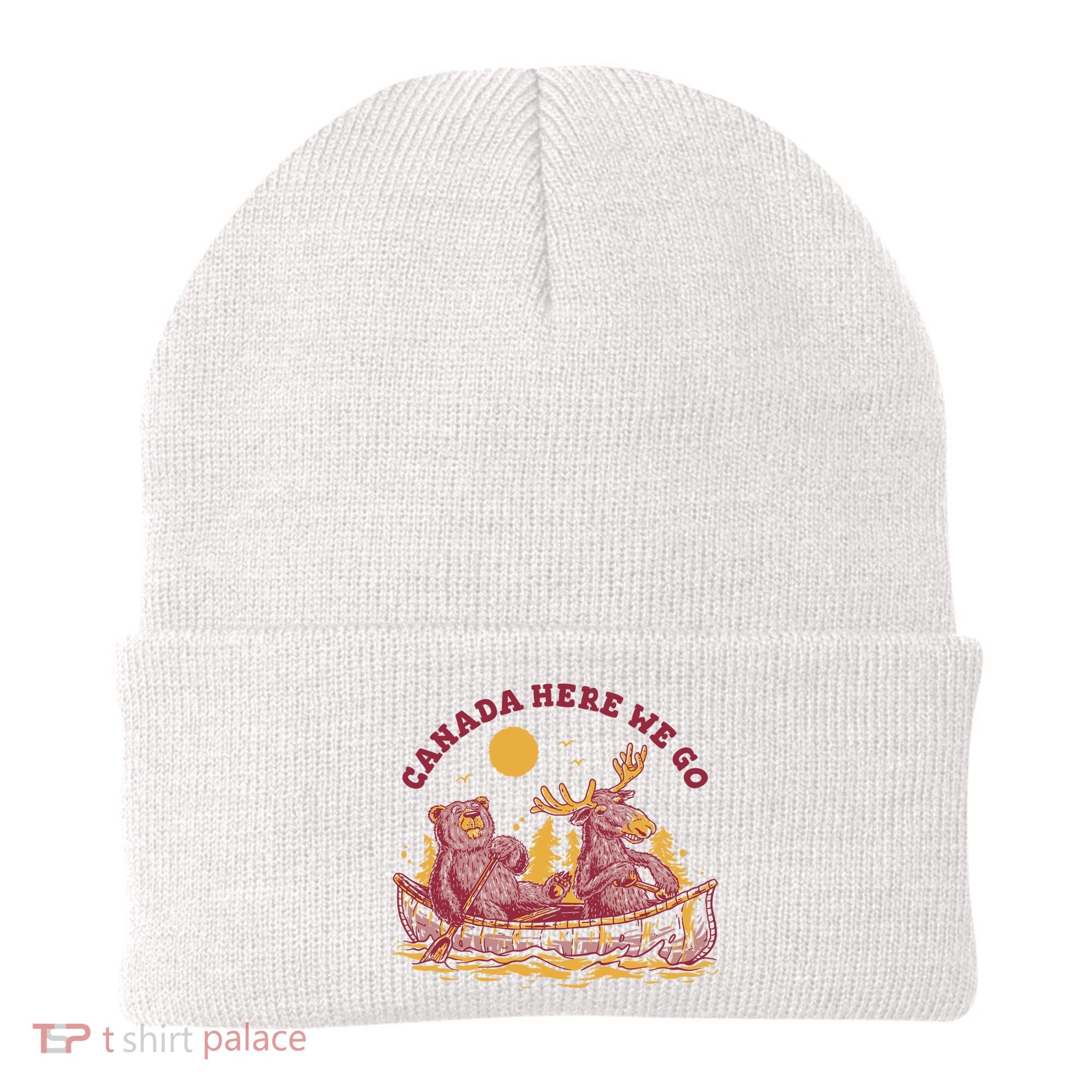 Canada Here We Go Bear And Moose Beanie