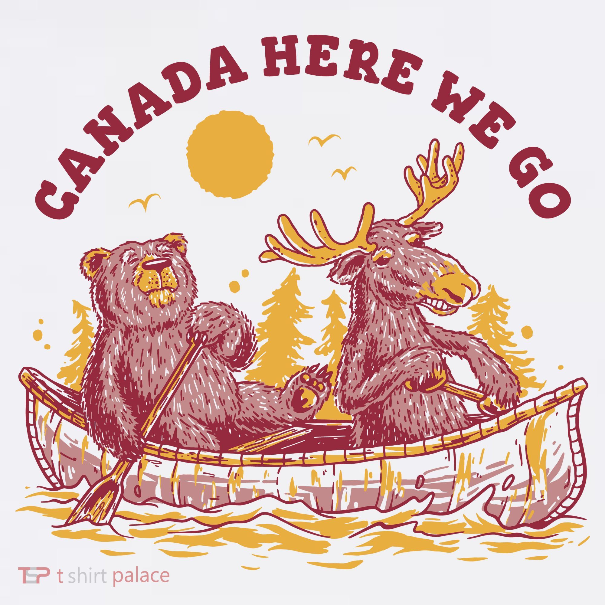 Canada Here We Go Bear And Moose Hat