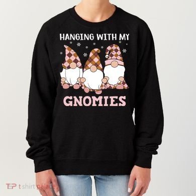 Christmas Hanging With Gnomies Gnome Pink Leopard Women's Sweatshirt