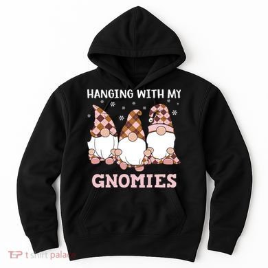 Christmas Hanging With Gnomies Gnome Pink Leopard Hoodie