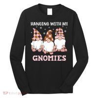 Christmas Hanging With Gnomies Gnome Pink Leopard Long Sleeve Shirt thumb 0