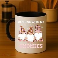 Christmas Hanging With Gnomies Gnome Pink Leopard Coffee Mug thumb 4