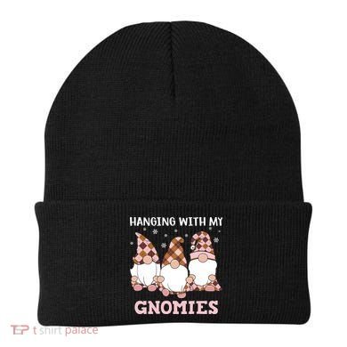 Christmas Hanging With Gnomies Gnome Pink Leopard Beanie
