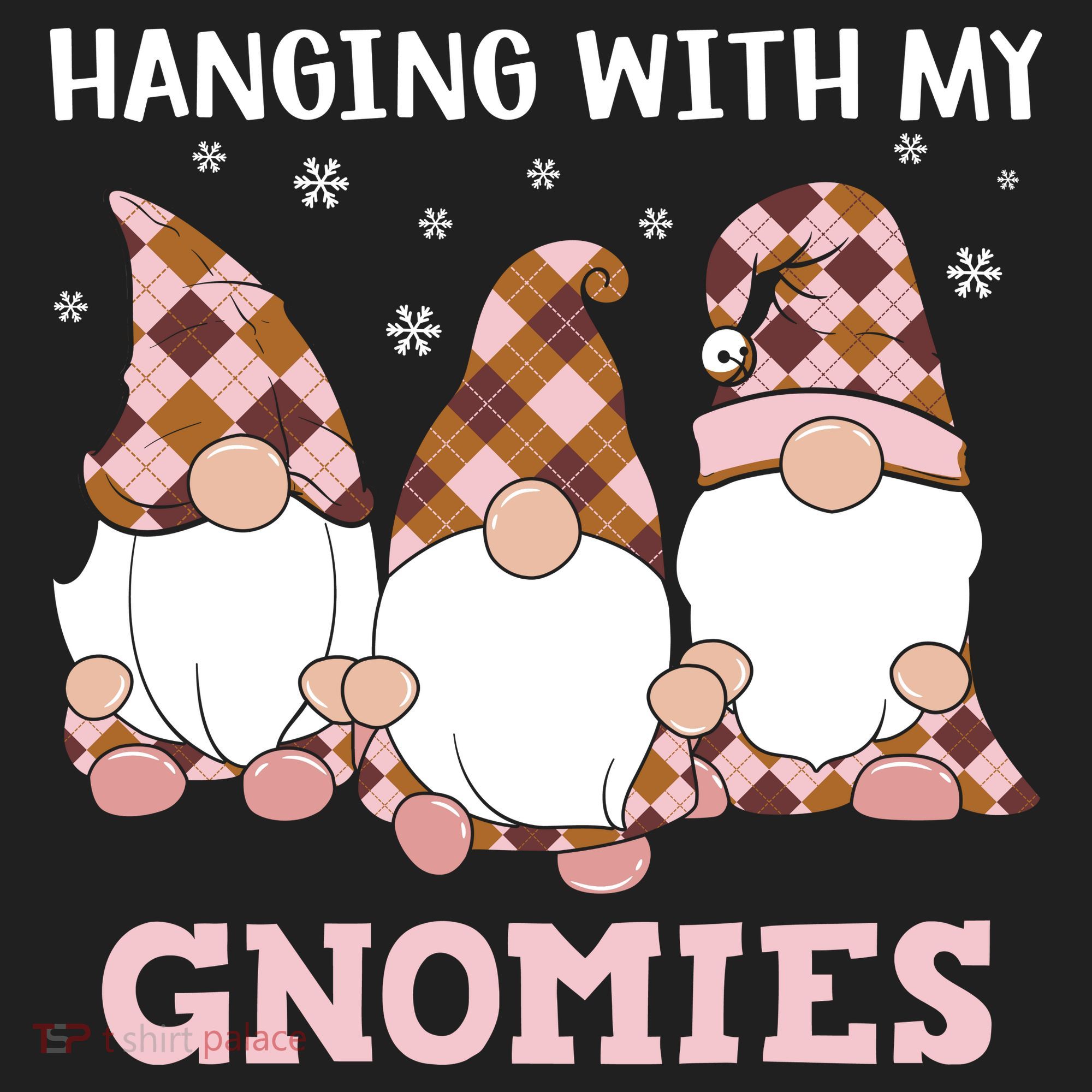 Christmas Hanging With Gnomies Gnome Pink Leopard Beanie